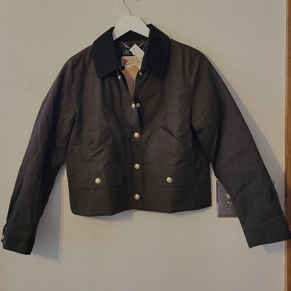 J. Crew Short Barn Jacket in English Ripstop Cotton - Mossy Brown - Picture 7 of 15